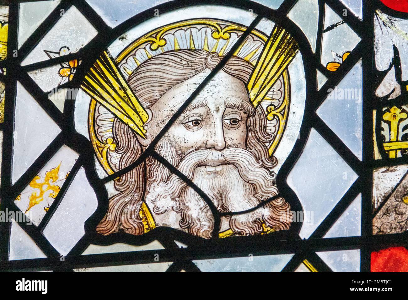 Norwich Cathedral 15th century Norwich School Stained Glass Stock Photo