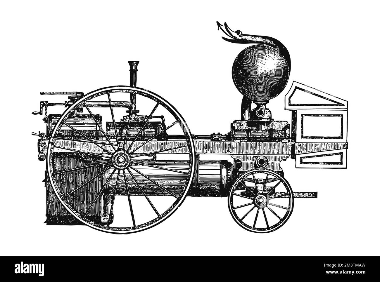 Early steampowered trains, vintage illustration Stock Photo Alamy