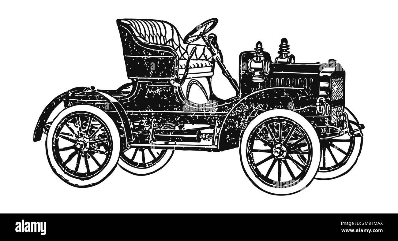 Classic vintage car, antique illustration Stock Photo Alamy