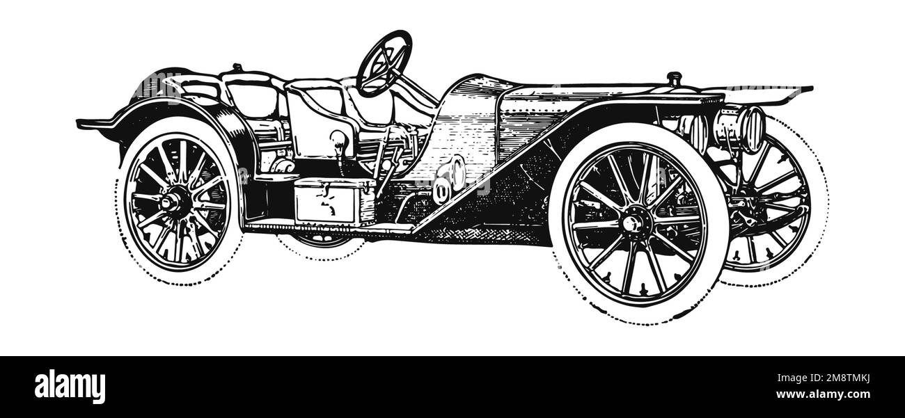 Classic vintage car, antique illustration Stock Photo Alamy