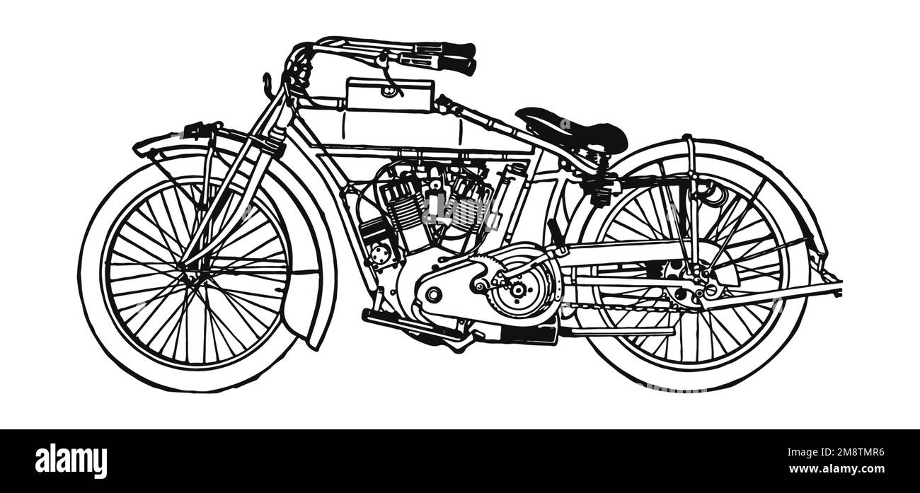 Vintage motorbike illustration, classic version Stock Photo