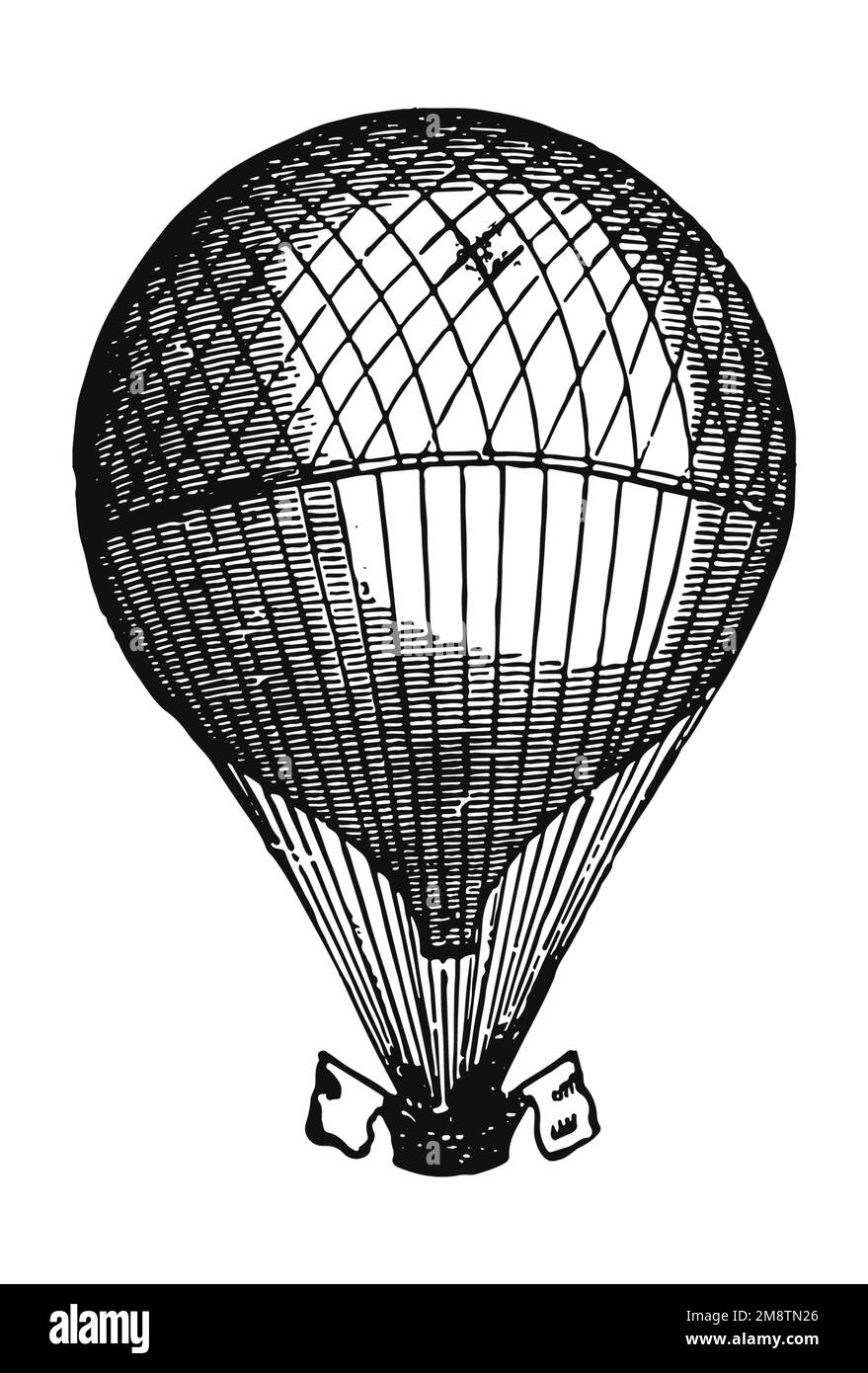 Vintage hot-air balloon illustration Stock Photo