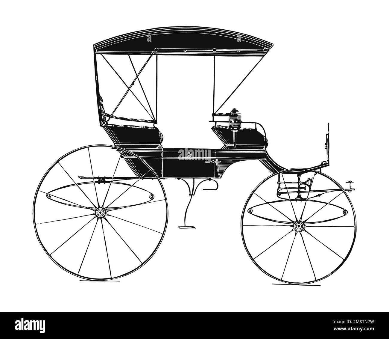 Vintage horse carriage, XIX century illustration Stock Photo