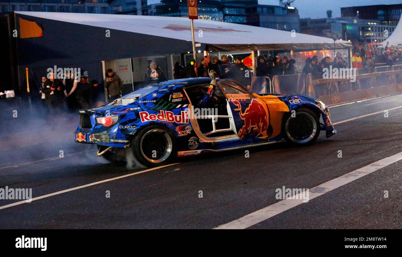 North Wall Quay, Dublin, Ireland. 15th Jan, 2023. Red Bull Showrun Dublin; Conor Shanahan Red Bull Athlete drifting exhibition for the spectators Credit: Action Plus Sports/Alamy Live News Stock Photo