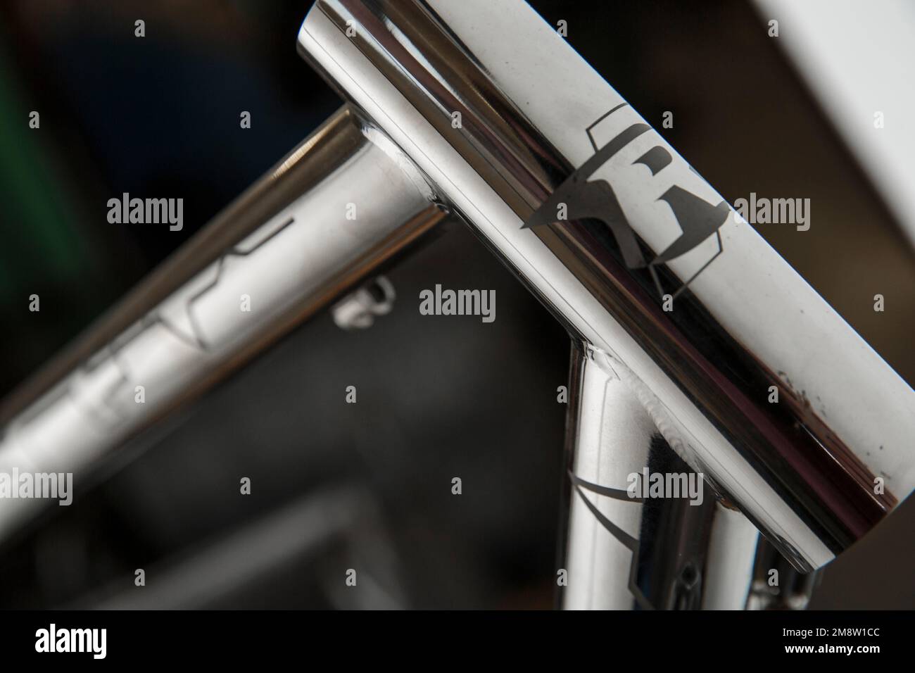A bike frame made from Reynolds 931 tubing at the Reynolds steel tubing manufacturing facilities in Birmingham England Stock Photo Alamy