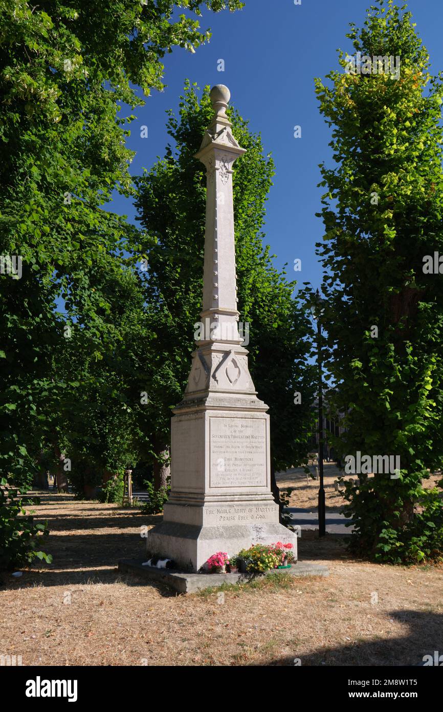 The Martyrs memorial at Bury St Edmunds, in memory of 17 protestant