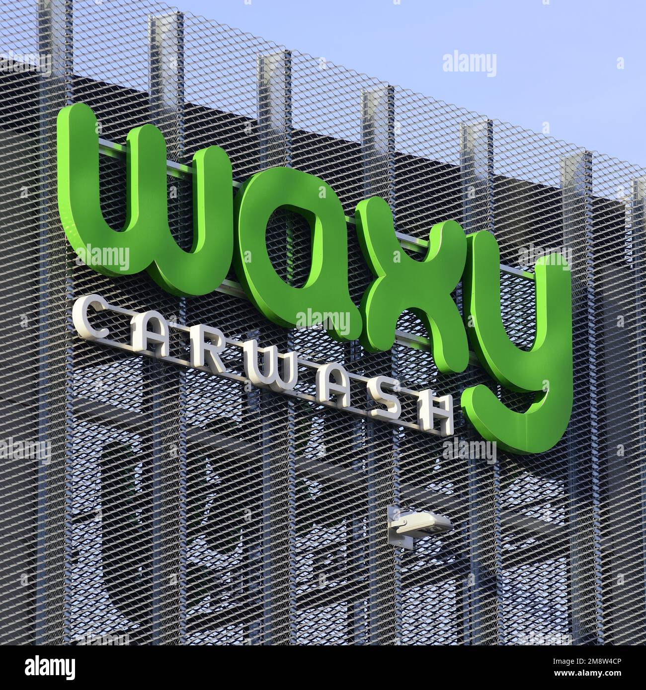 Stockholm, Sweden - October 9th, 2022: Exterior view of the Waxy carwash agency in Segeltorp Stock Photo