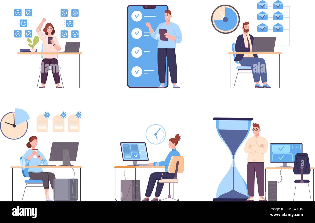 Organizing work efficiency. Successful organization effective work, organize tasks priority