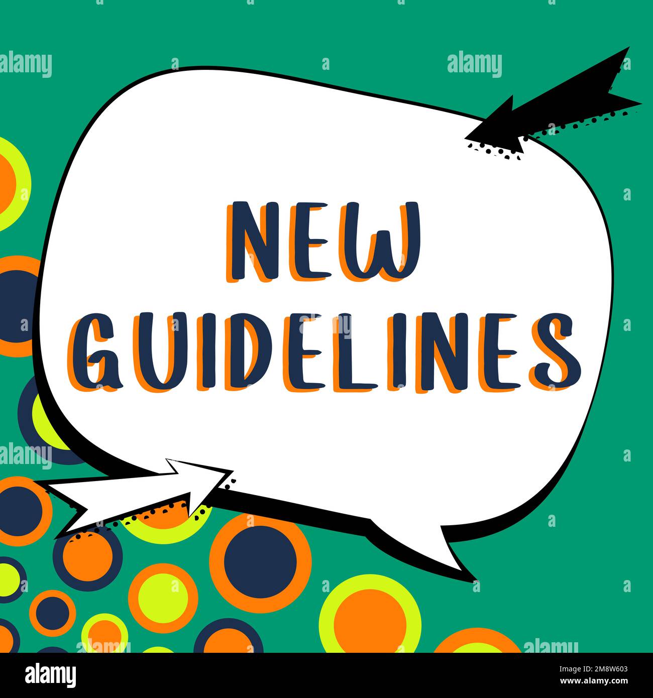 Sign displaying New Guidelines. Business overview a new list of goals ...