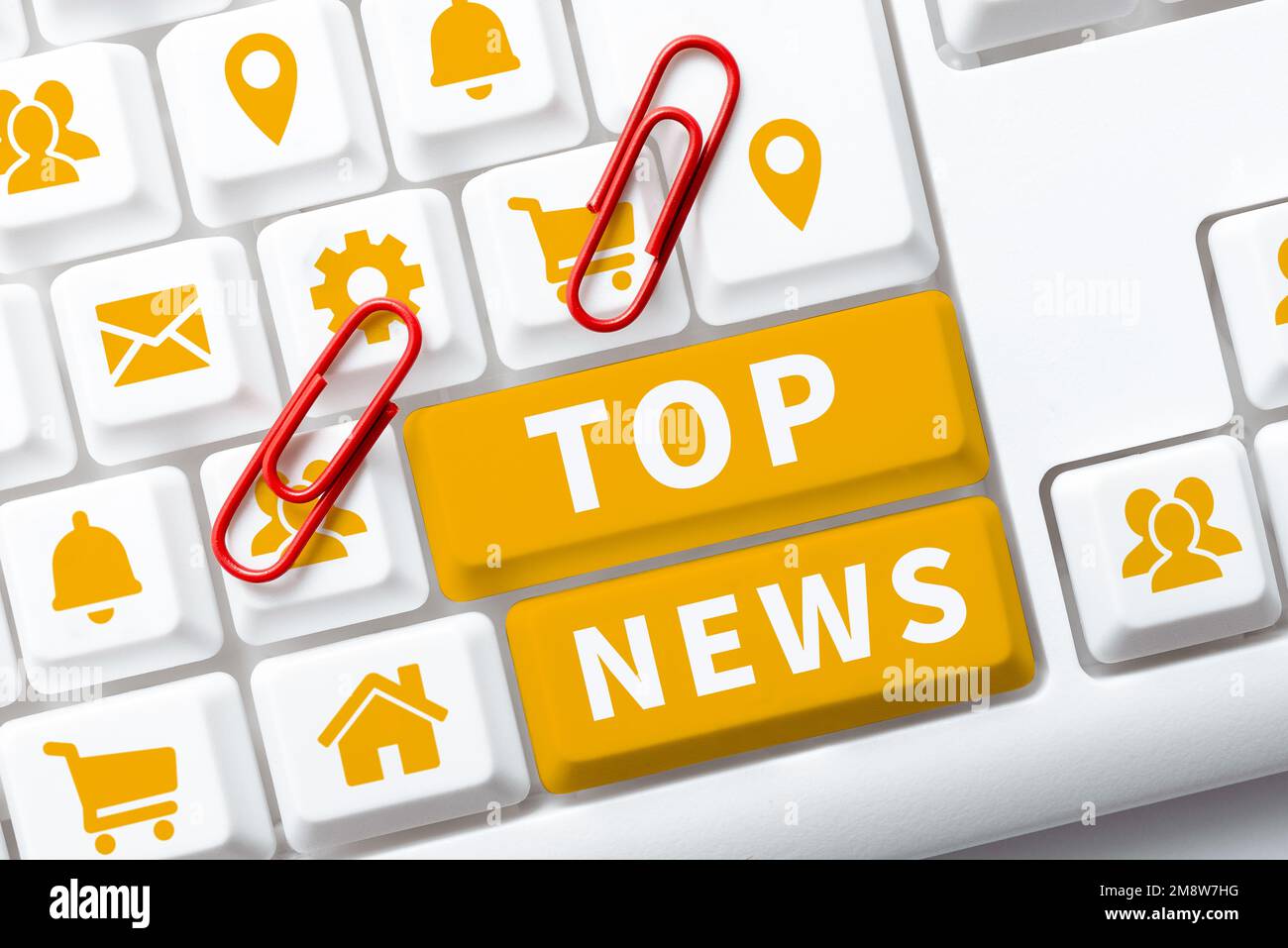 Writing displaying text Top News. Concept meaning information that is