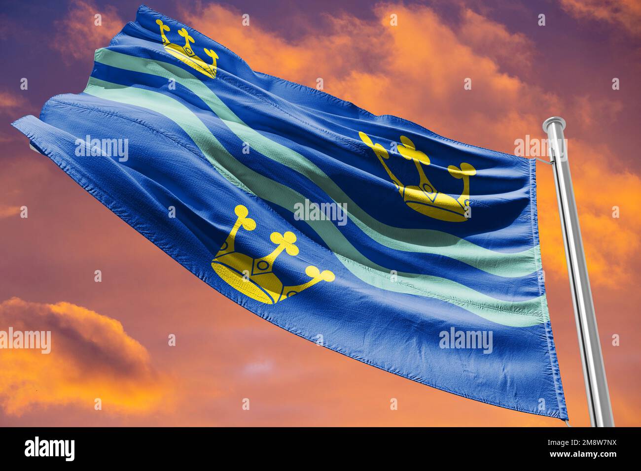 Flag of Cambridgeshire The three gold crowns represent East Anglia