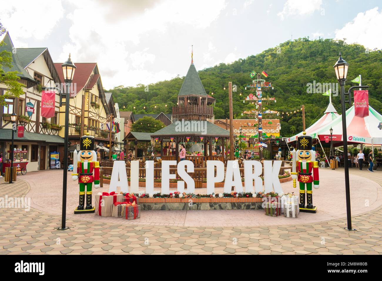 Pomerode, Brazil - Circa December 2022: Alles Park - German theme park in Pomerode, popular tourist destination known as the most German city in Brazi Stock Photo