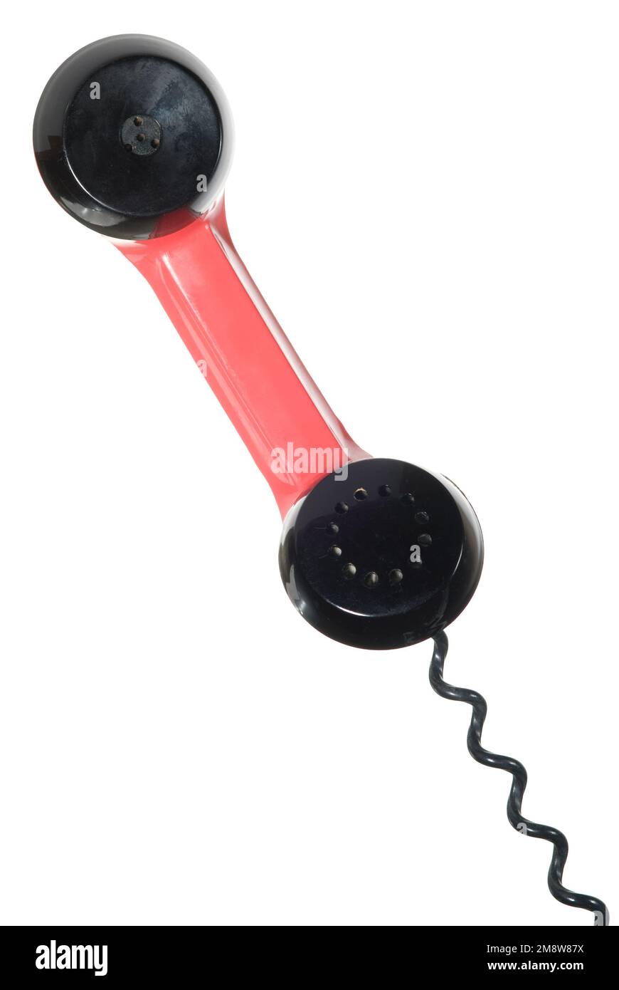Retro telephone receiver on white Stock Photo Alamy