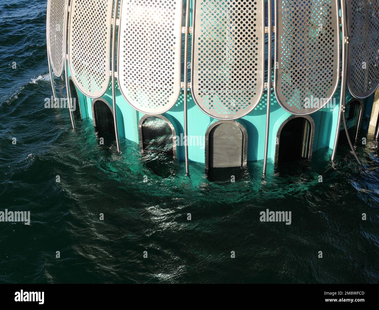 The diving bell ready for diving at the pier in Zingst on the Darß with