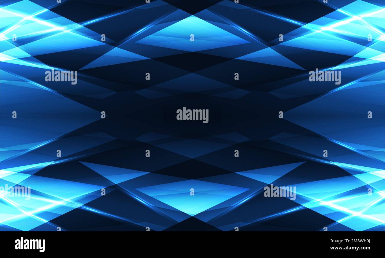 Abstract blue background with geometric dynamic glowing diagonal lines ...