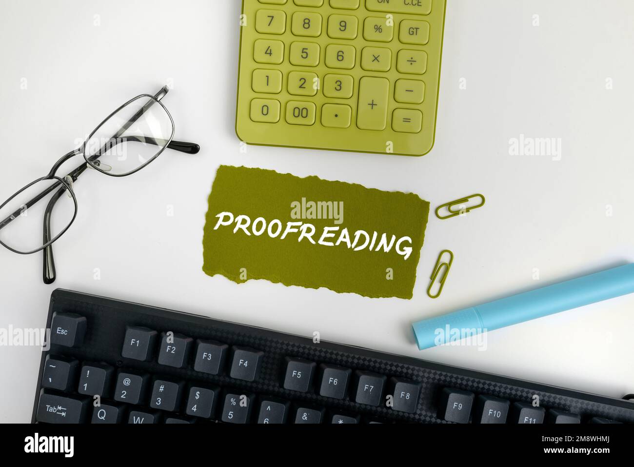 Writing displaying text Proofreading. Word for act of reading and marking spelling, grammar and syntax mistakes Stock Photo