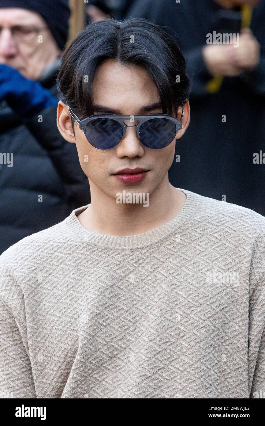 Michele Bravi is seen at Fendi show during Milan Fashion Week Menswear  Fall/Winter 2023/2024 in Milano (Photo by Mairo Cinquetti/Sopa Images/Sipa  USA Stock Photo - Alamy