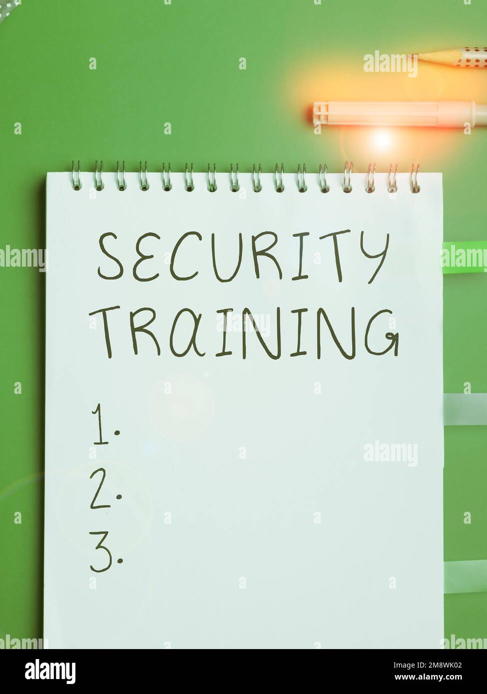 Text caption presenting Security Training. Business approach providing security awareness training for end users Stock Photo