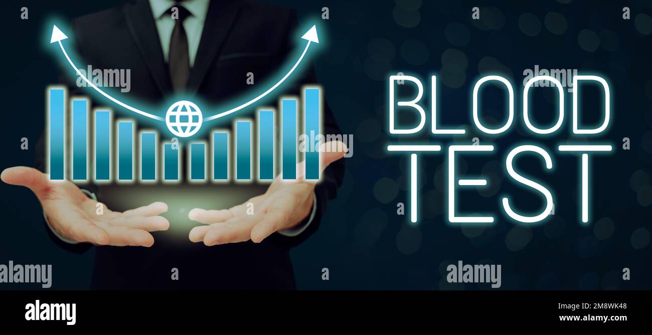 Writing displaying text Blood Test. Concept meaning Extracted blood ...