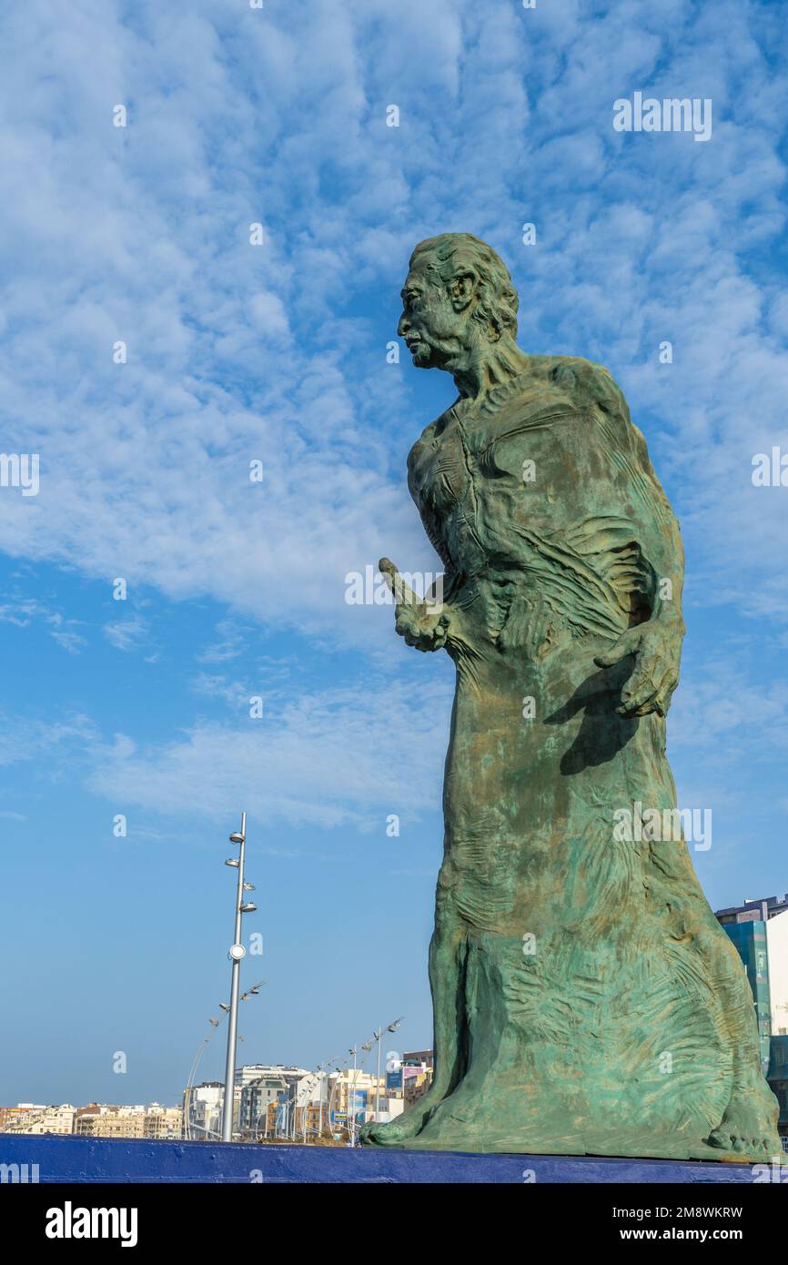 Las Palmas, Spain, December 31, 2022.Statue of the tenor Alfredo Kraus