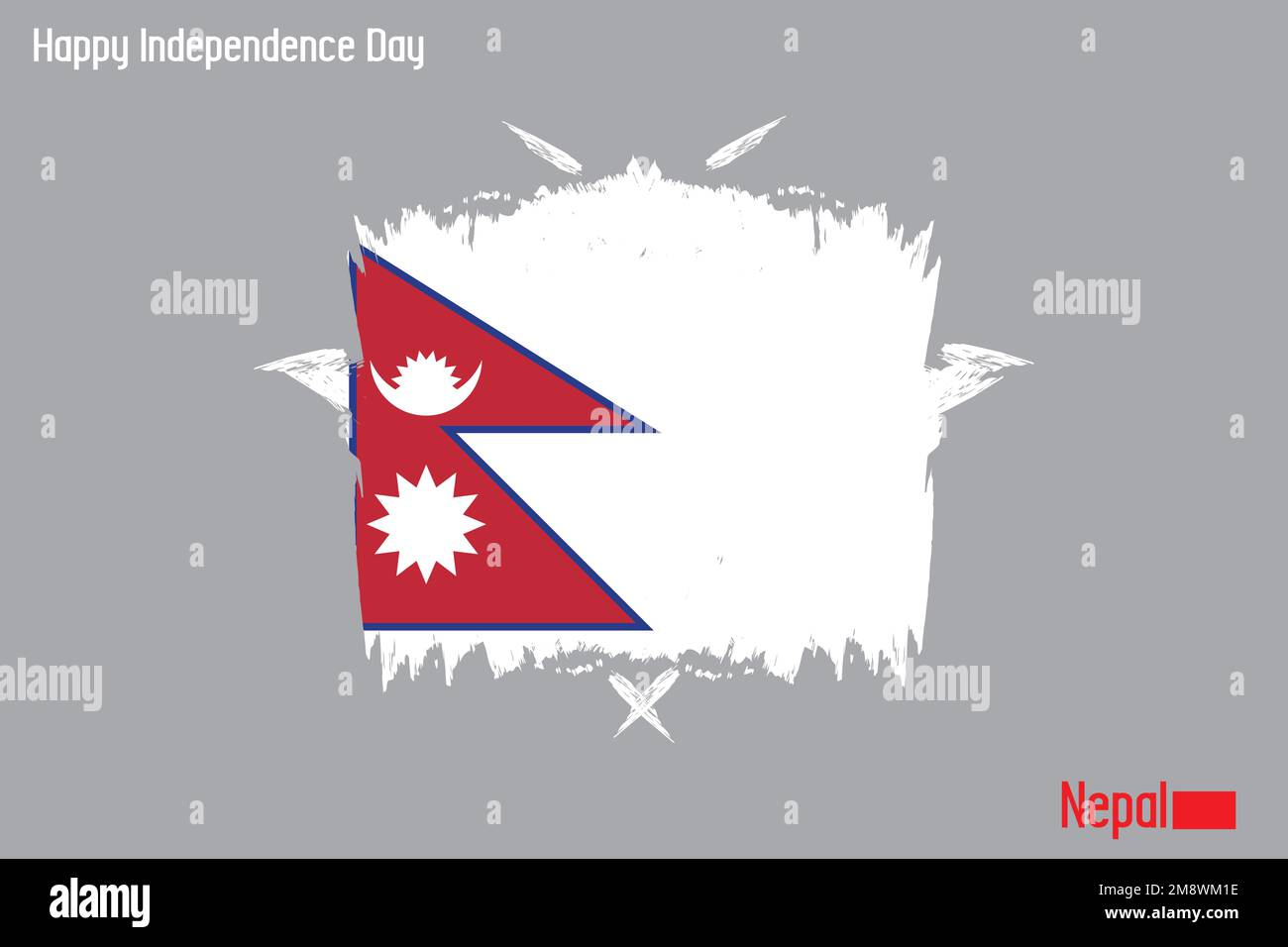 Grunge Brush Stroke Vecctor Design on Painted Of Nepal Flag Stock Vector Image & Art Alamy