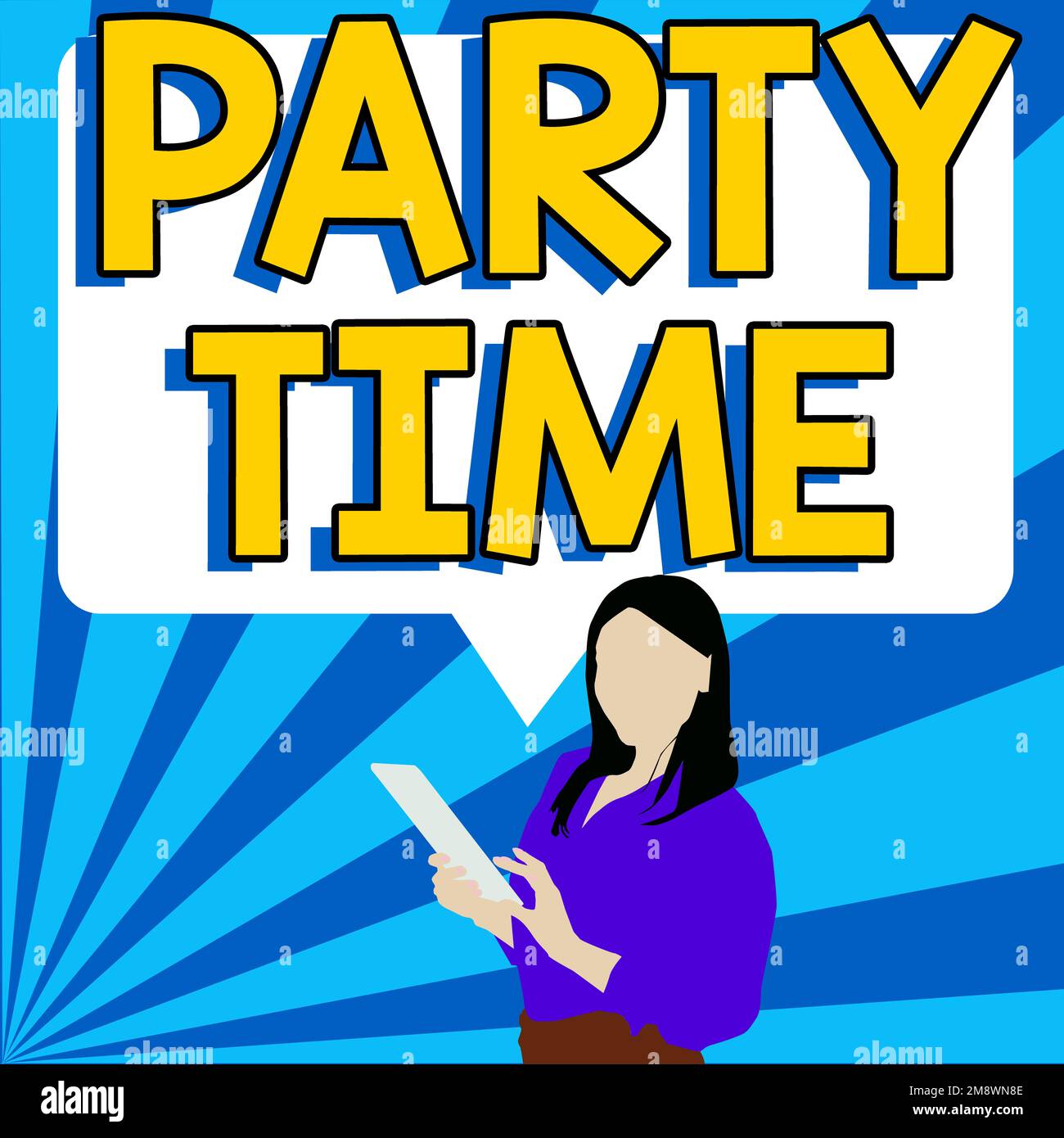 Party Next Time Writing displaying text Party Time. Concept meaning the right moment to ...