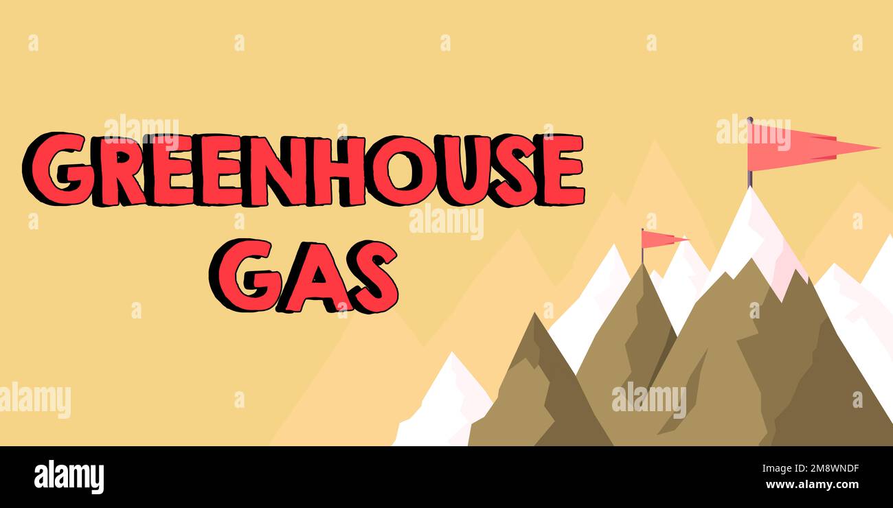 Conceptual caption Greenhouse Gas, Business approach carbon dioxide