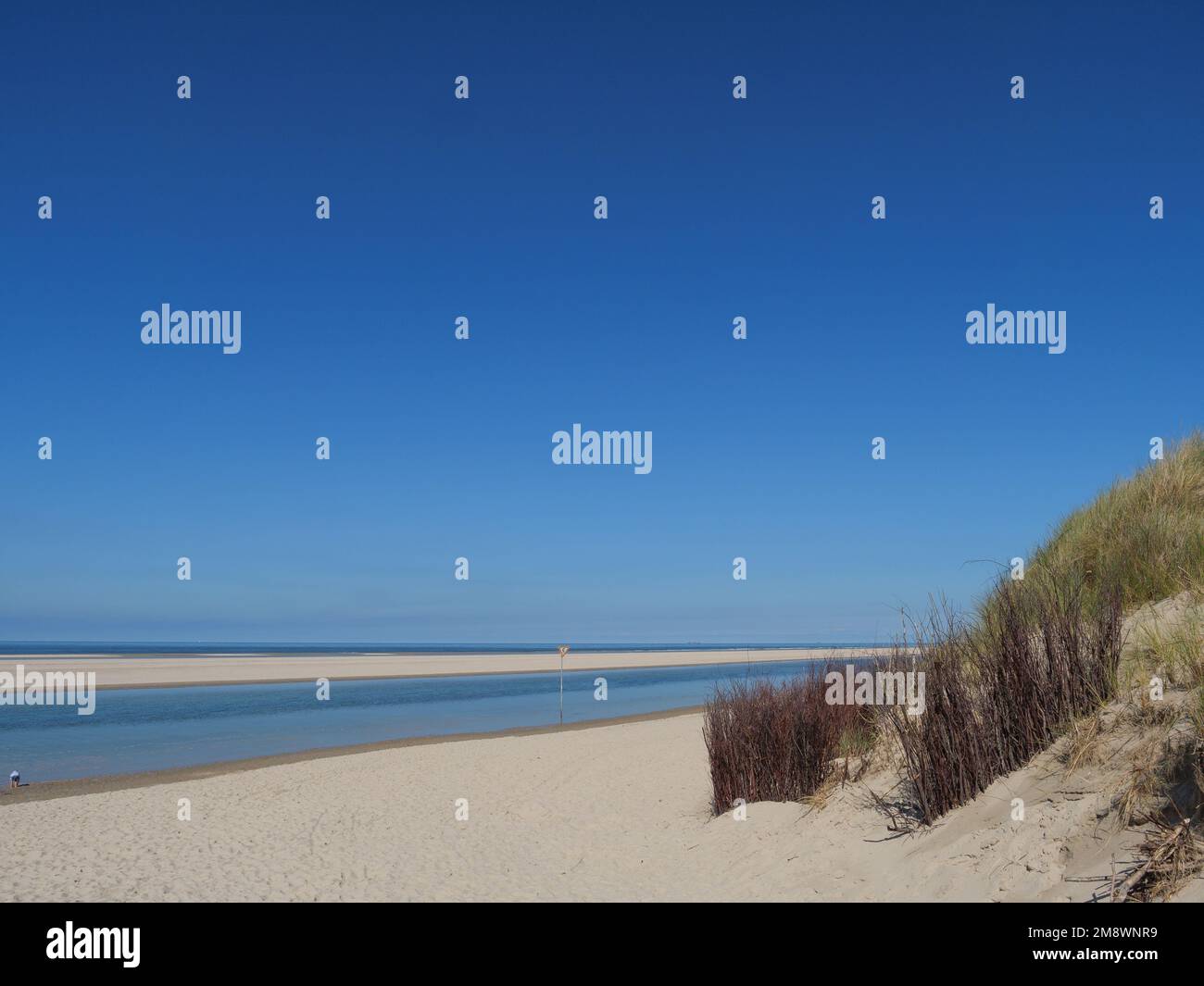 A beautiful view of the sea from beach in an island of Spiekeroog village in Germany Stock Photo