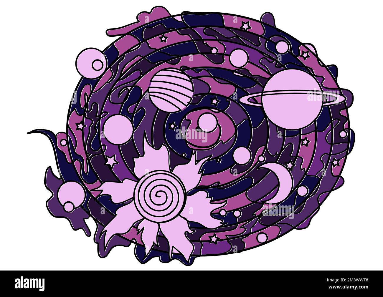 solar system symbol abstract vector illustration Stock Vector