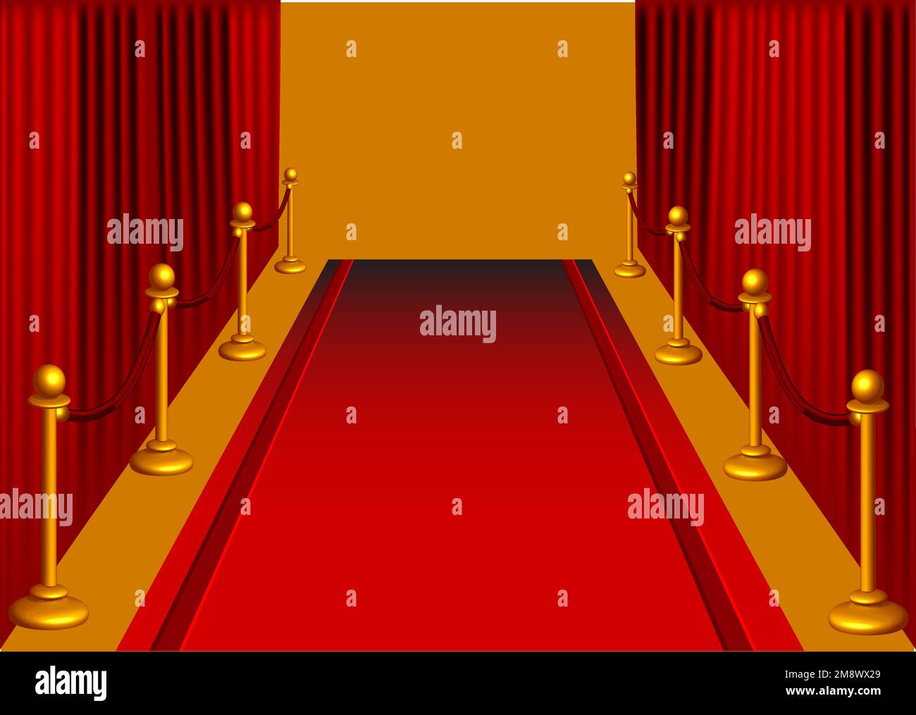 red carpet background and curtain vector illustration Stock Vector