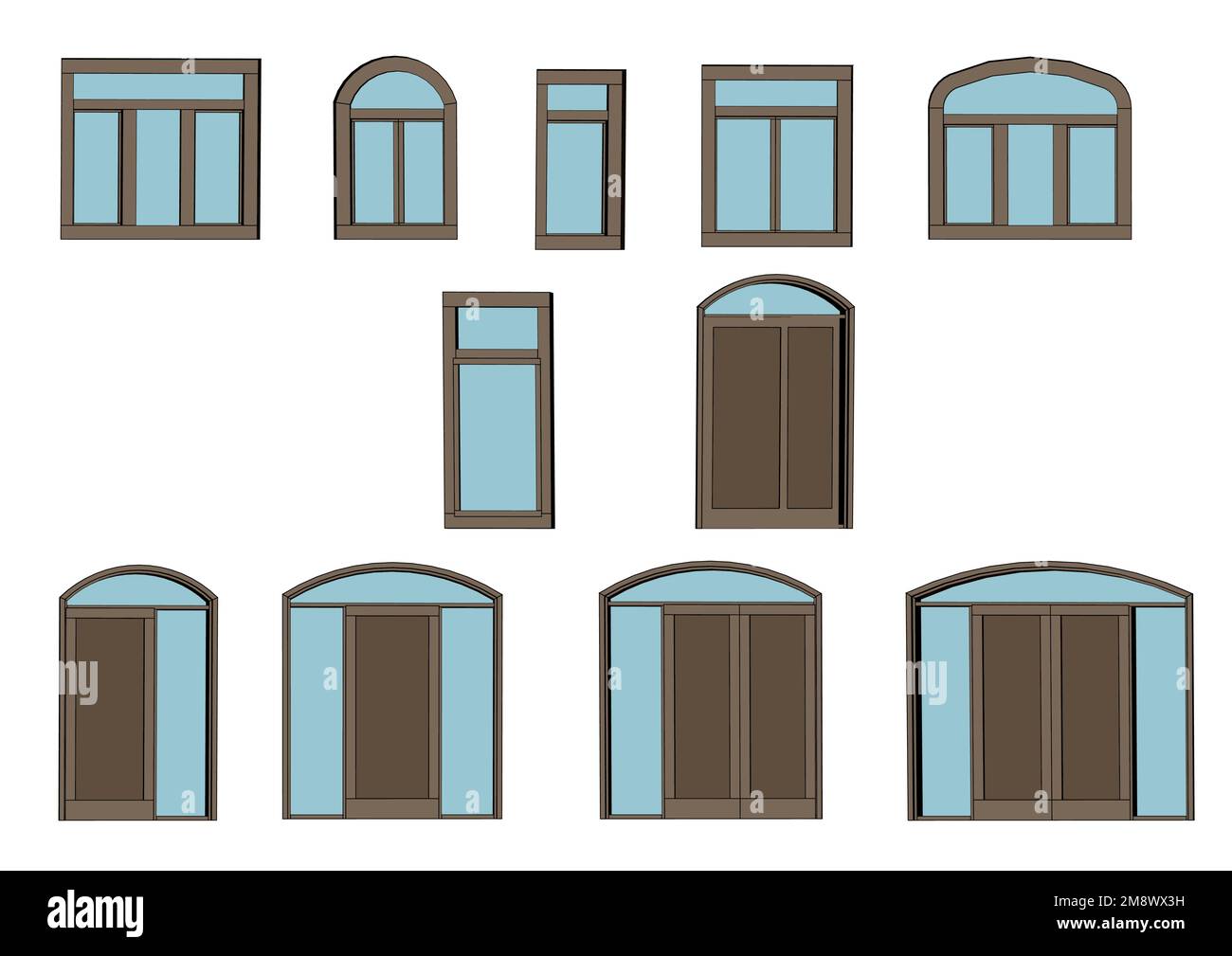 old home door and window vector illustration Stock Vector Image & Art ...