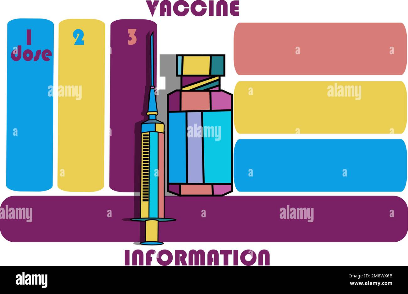 vaccine information vector illustration isolated on white backgroind Stock Vector