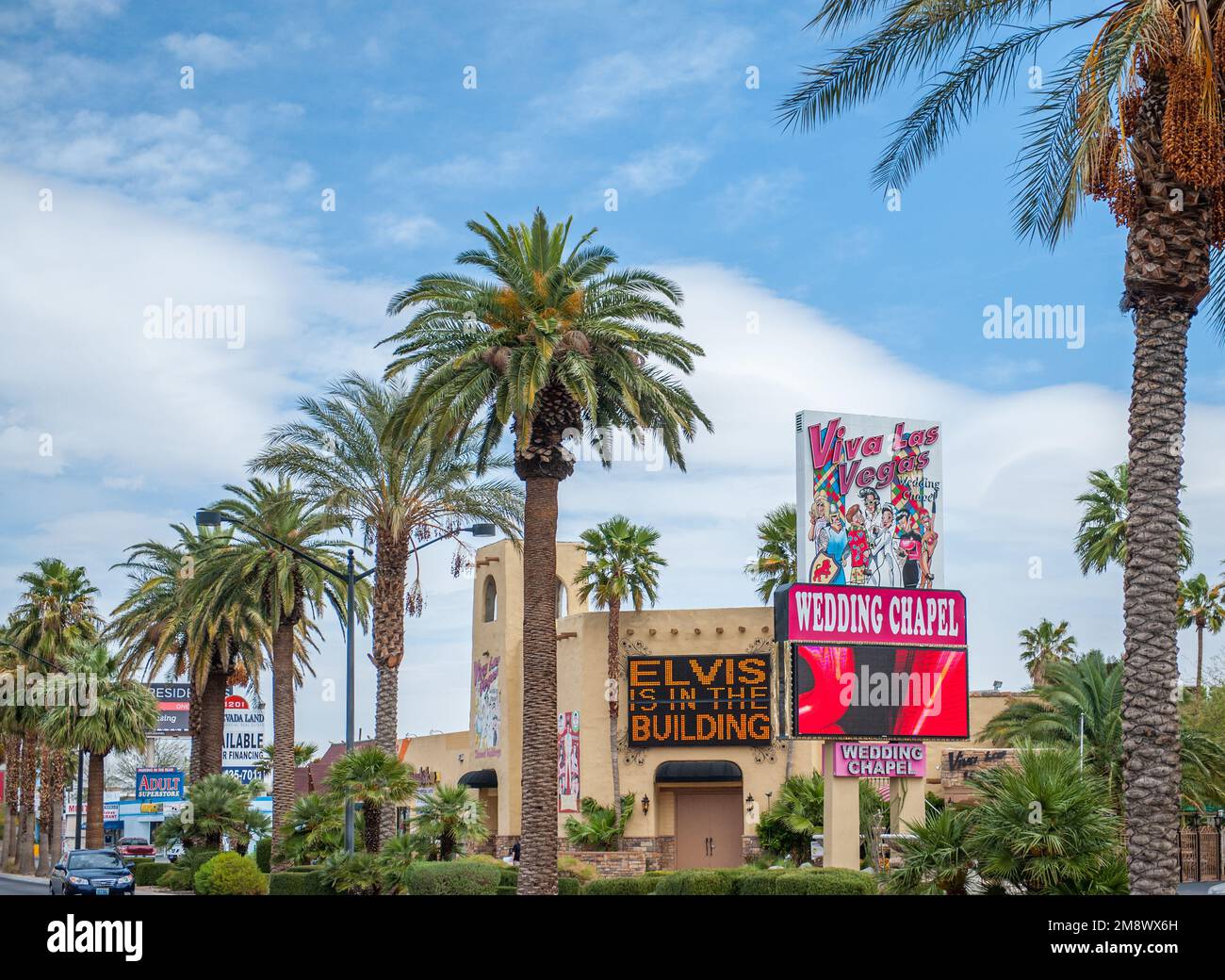 Viva las vegas wedding chapel on las vegas boulevard stock photo alamy