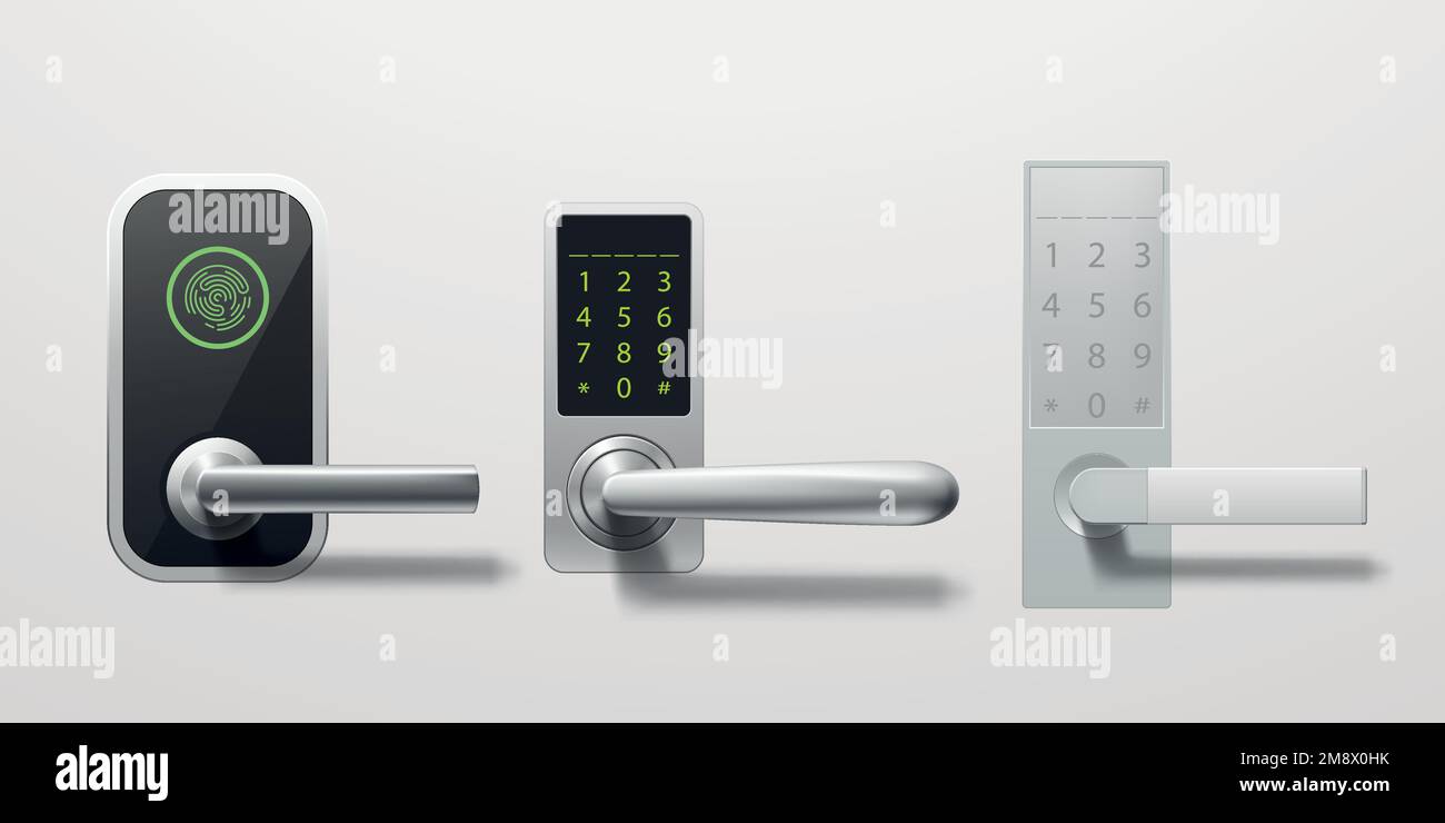 modern digital design door locks in set Stock Vector
