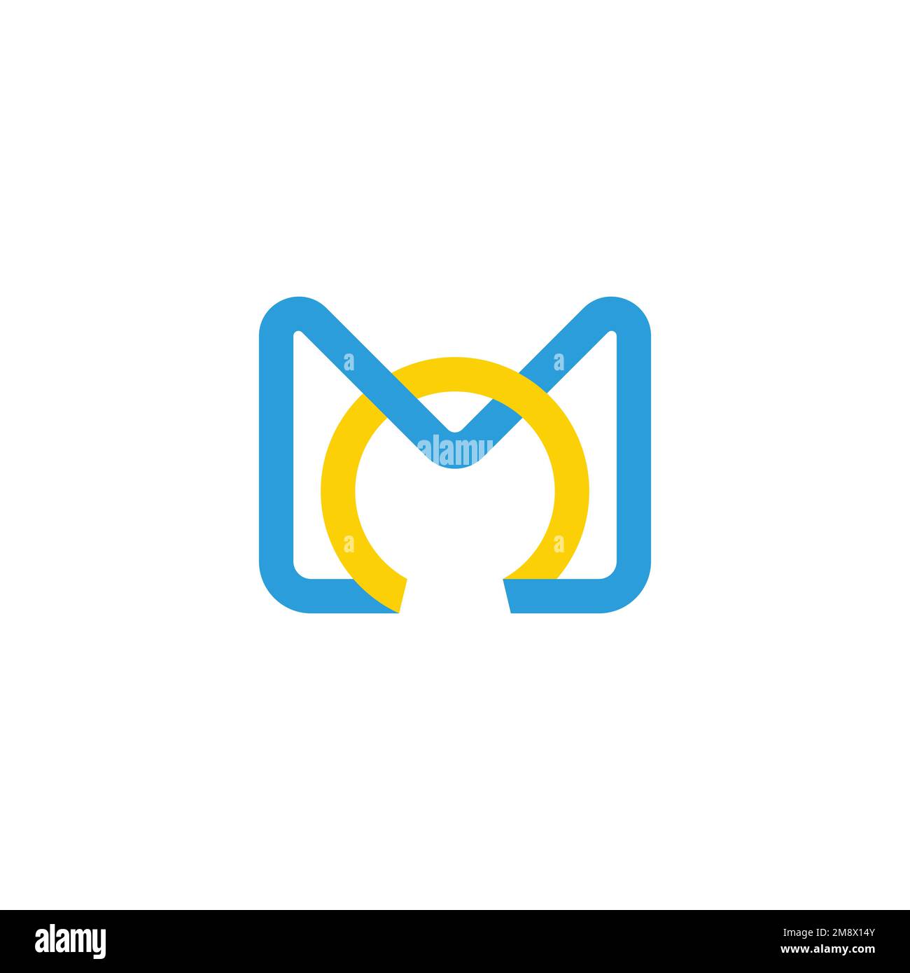 letter mo colorful linked line logo vector Stock Vector