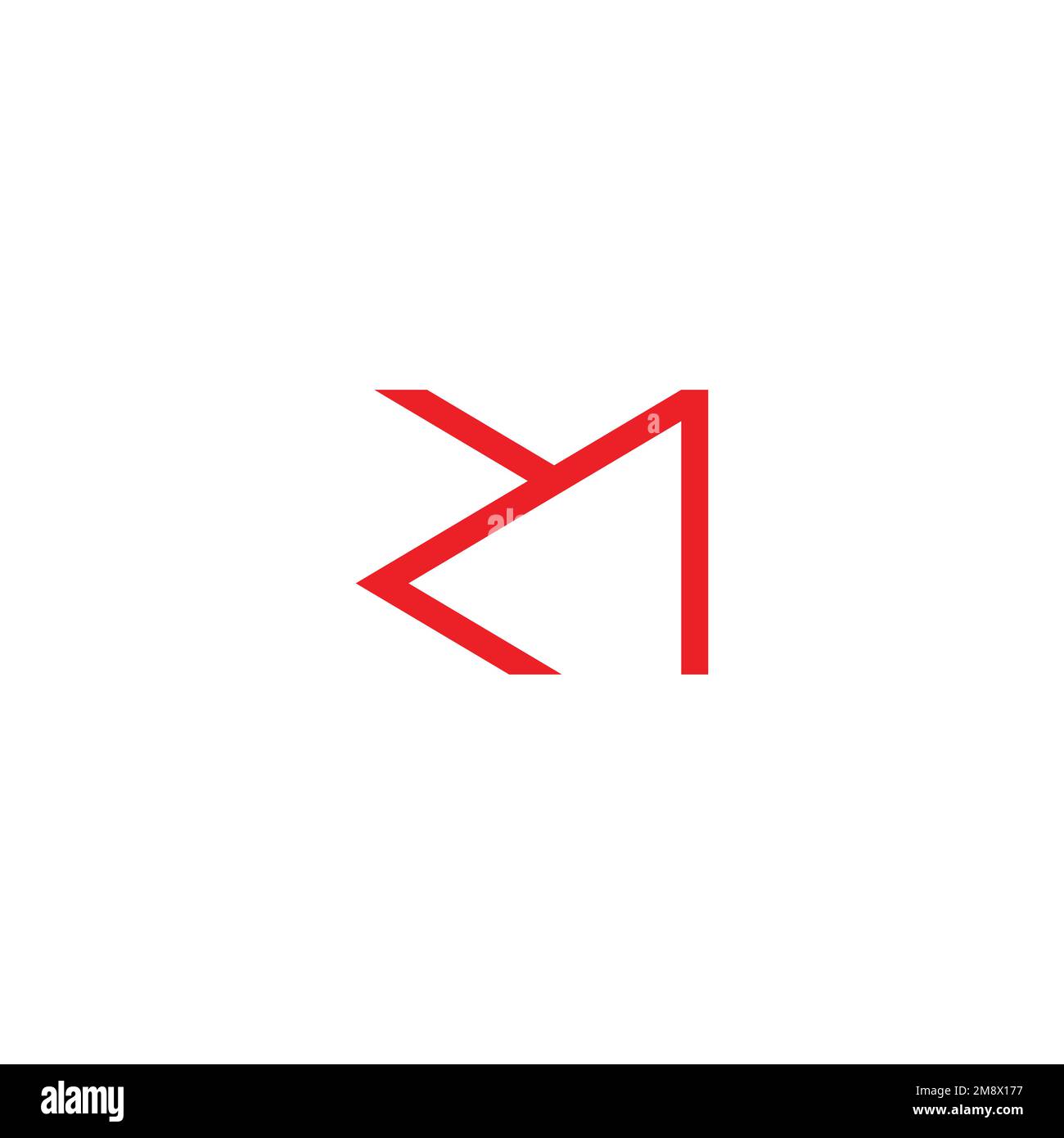 letter zm abstract simple geometric lines logo vector Stock Vector