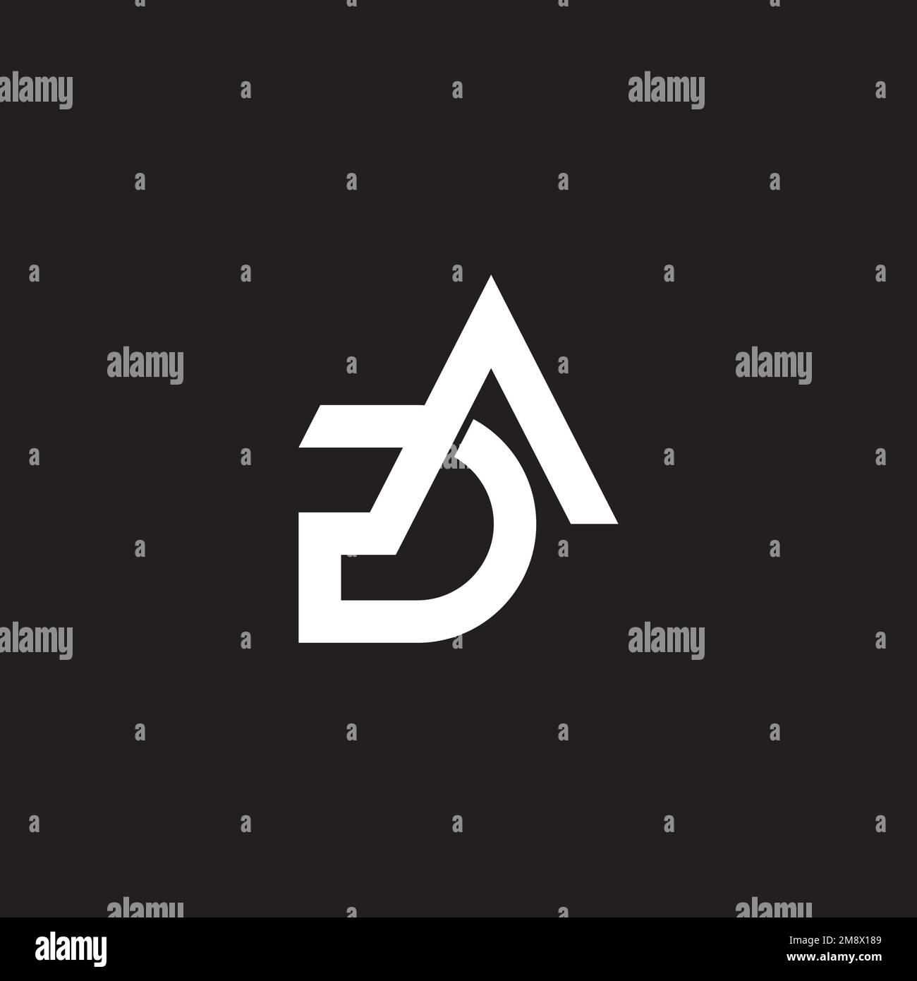 letter da simple geometric arrow logo vector Stock Vector