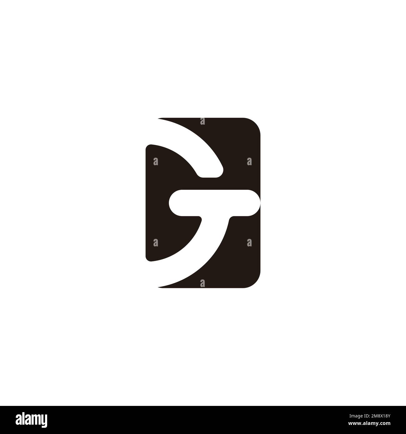 letter gt negative space simple geometric logo vector Stock Vector