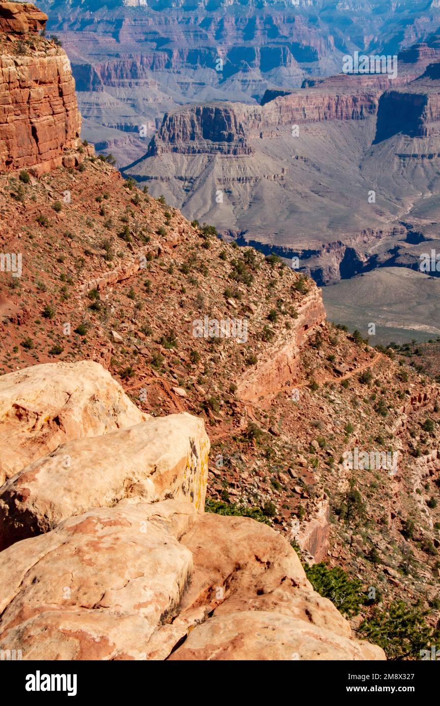 South Kaibab Trail of Grand Canyon National Park, Arizona, USA. (2011) Stock Photo