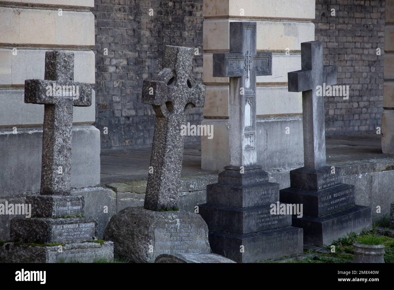 The Great Circle and Colonnades Brompton Cemetery's distinctive colonnades, West London England UK Stock Photo