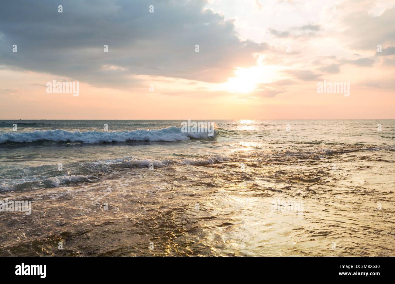 sea sunset for natural background Stock Photo - Alamy