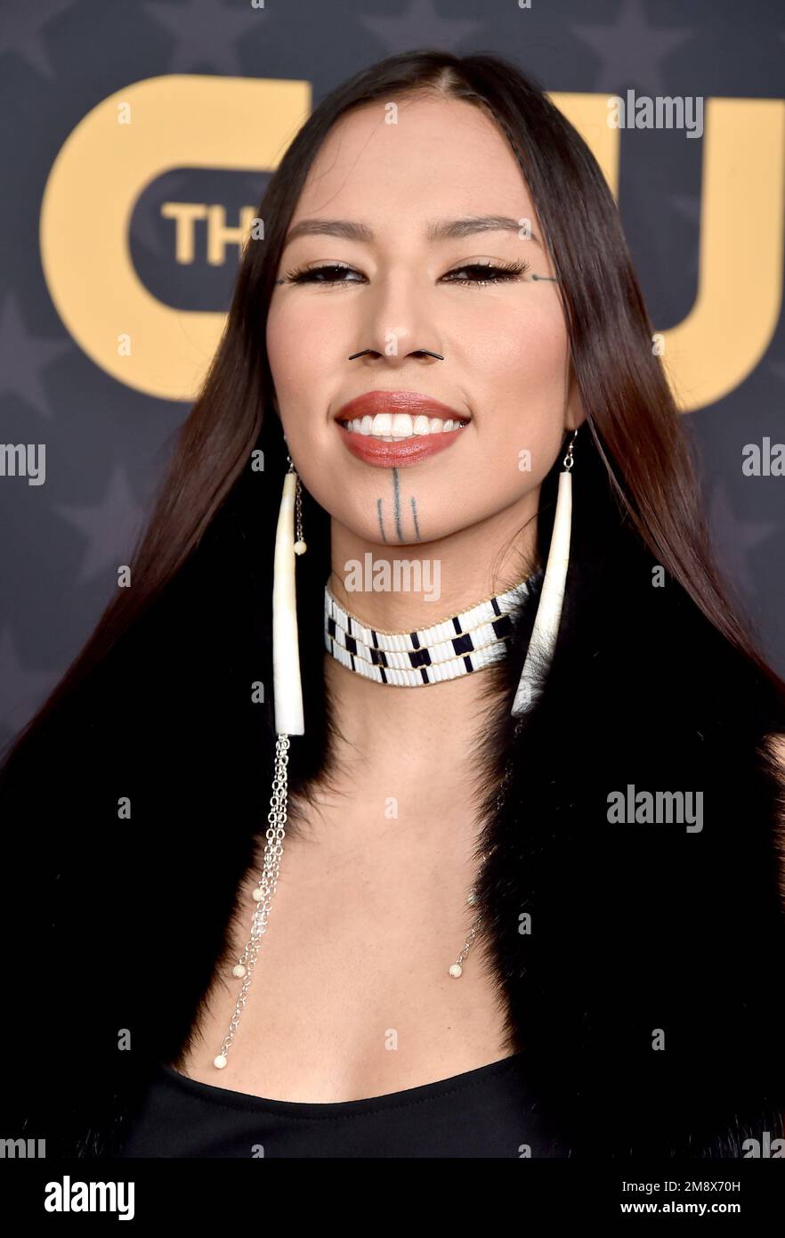 Quannah Chasinghorse arrives at the 28th annual Critics Choice Awards