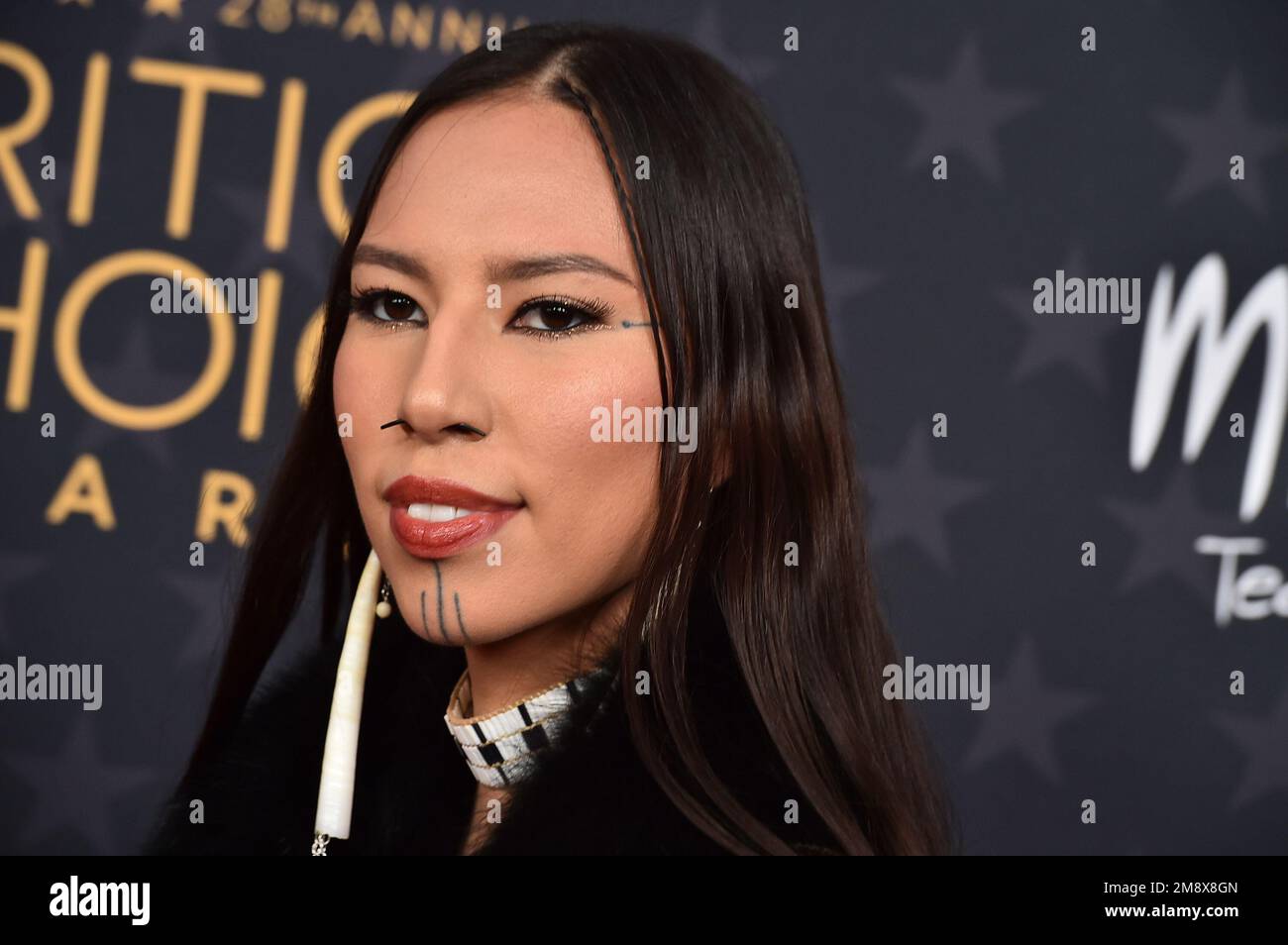 Quannah Chasinghorse arrives at the 28th annual Critics Choice Awards