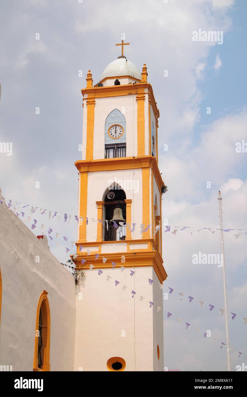 Parish of Nuestra Señora de la Asuncion located in the center of Papantla Veracruz. Stock Photo