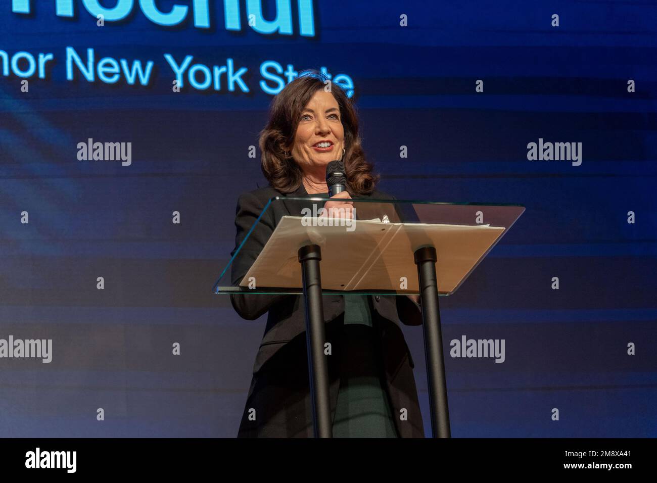 New York New York USA 15th Jan 2023 (NEW) Governor Hochul Stands