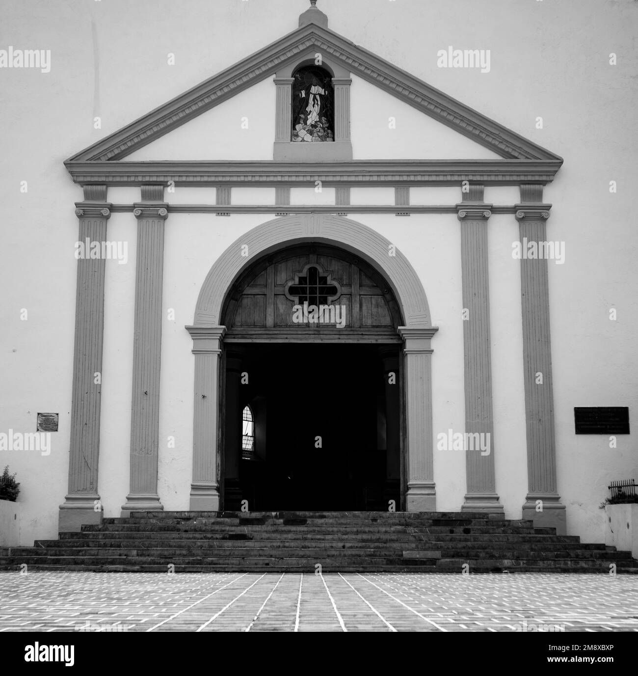 Main entrance of the parish of Nuestra señora de la Asuncion in Papantla Veracruz Stock Photo