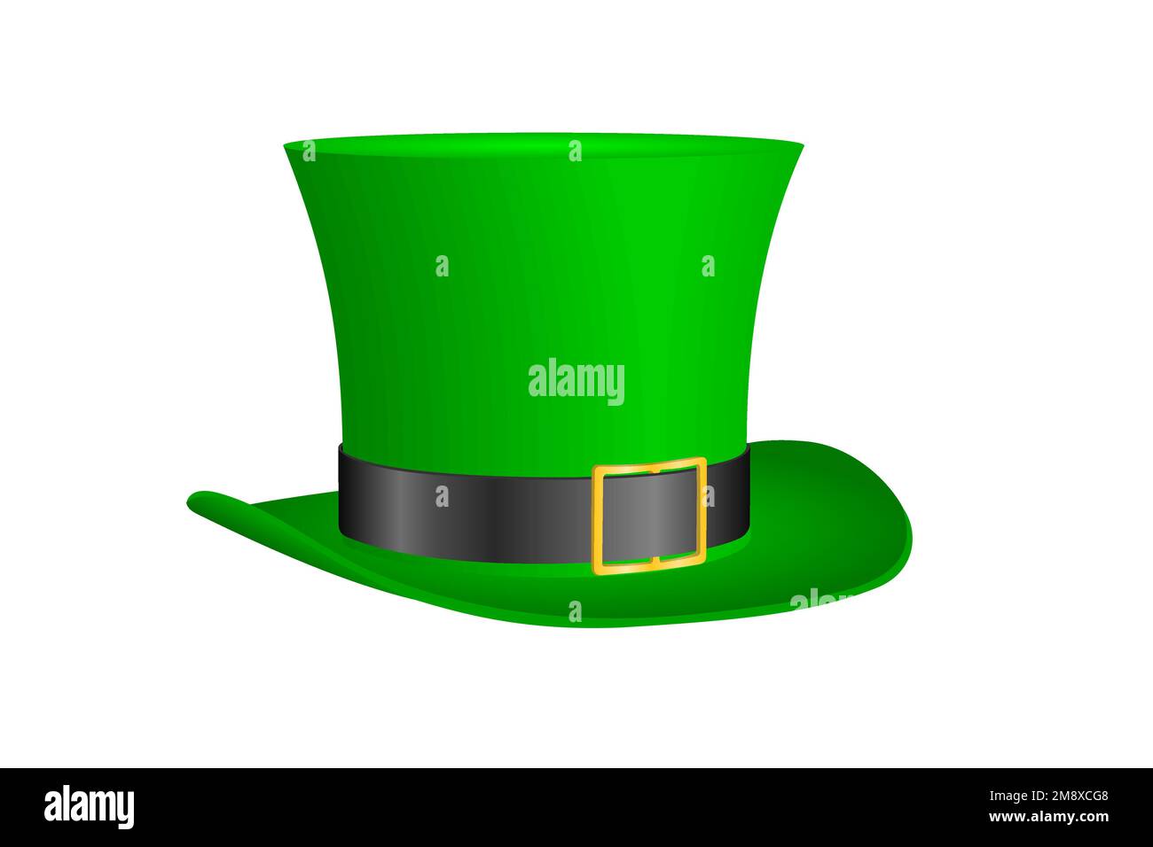 St Patrick day. Green hat on white background. Vector illustration Stock Vector