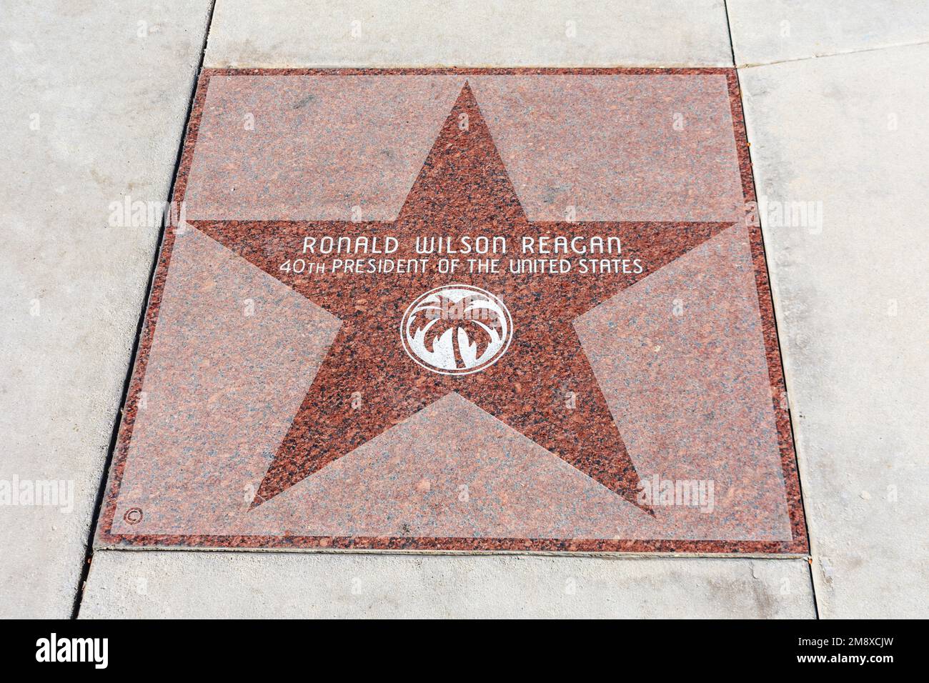 President Ronald Wislon Reagan Golden Palm Star at Palm Springs Walk of Stars Palm Springs