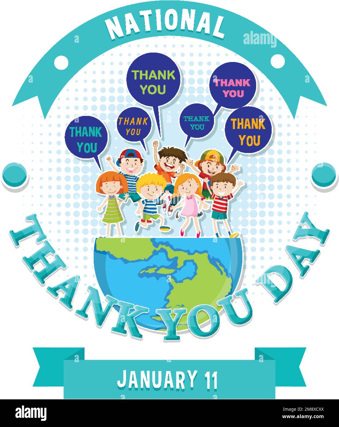 Happy National Thank You Day Banner illustration Stock Vector Image