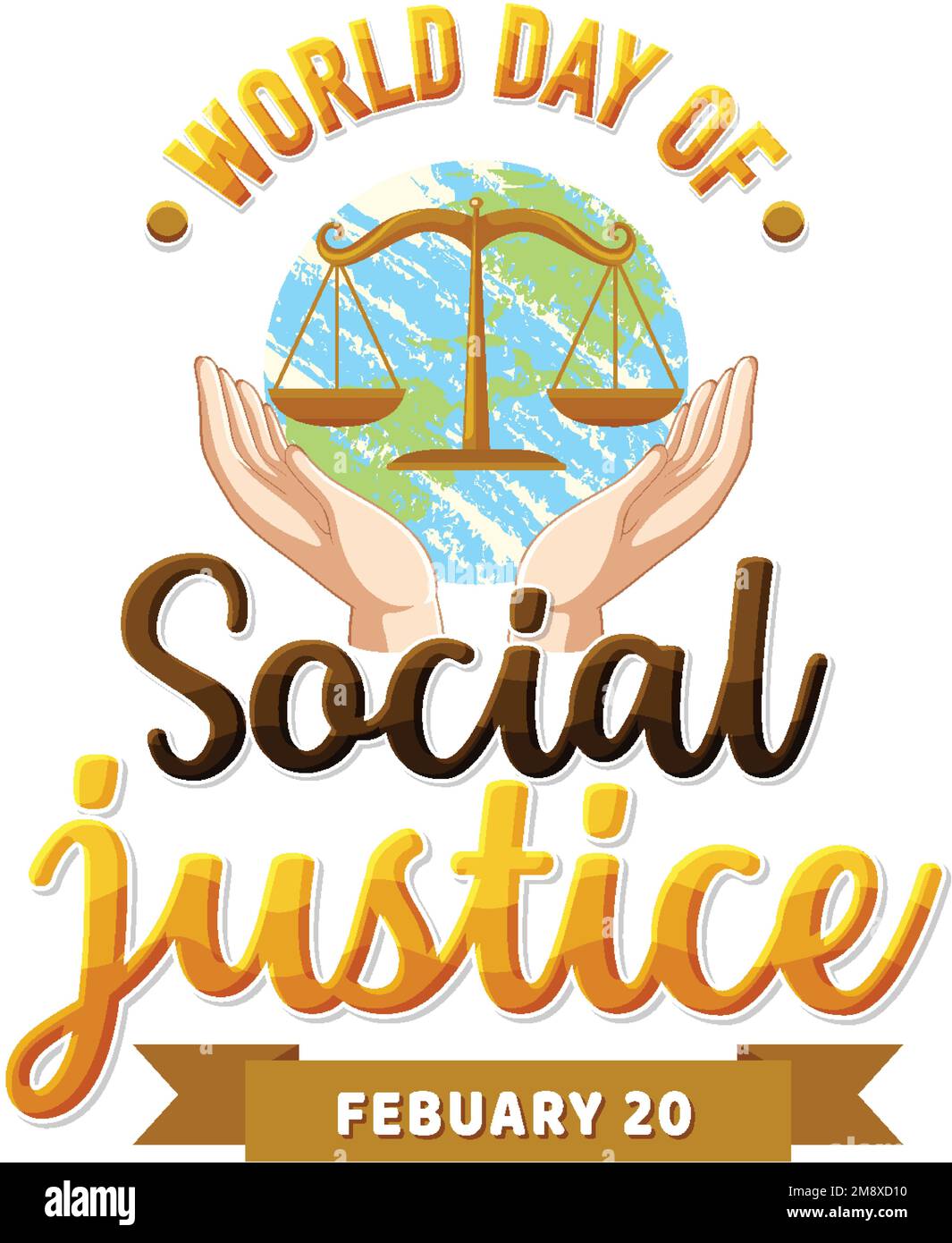 World day of social justice banner illustration Stock Vector Image